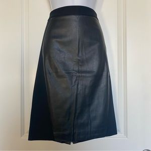 Faux Leather Panel Skirt